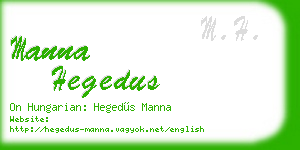 manna hegedus business card